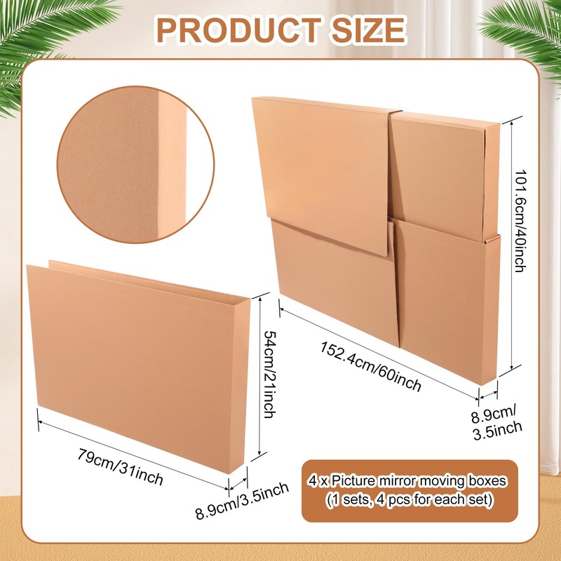 Feifeiya 5 Pcs Foam Mirror Box Set TV Box for