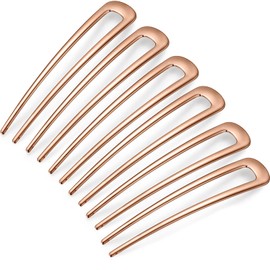 GAVIK 6 Pieces Simple U Shaped Hairpins Hair Stick Fork Sticks Hair Pin Updo Chignon Pins for Women Girls Buns Hair (Gold)