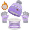 UMIPUBO Kids Warm Beanie Hat Scarf Gloves Set 3 in