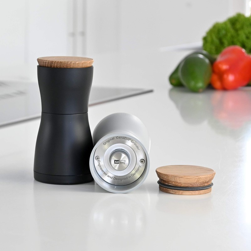 Adhoc Twin Pepper and Salt Mill Set High-Efficiency Ceramic Grinder