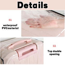 LADYGG Clear Luggage Covers PVC Suitcase Cover Thicken Protectors Waterproof Cover for Luggage (30-inch)