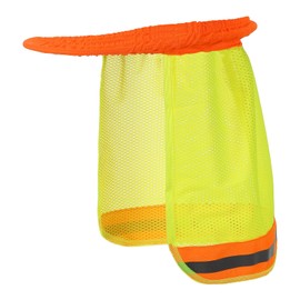 PATIKIL Hard Hat Sun Neck Shield, High Visibility Sun Shade Hard Hat Cooling Mesh Elastic Helmet Brim for Construction Outdoor Work, Yellow