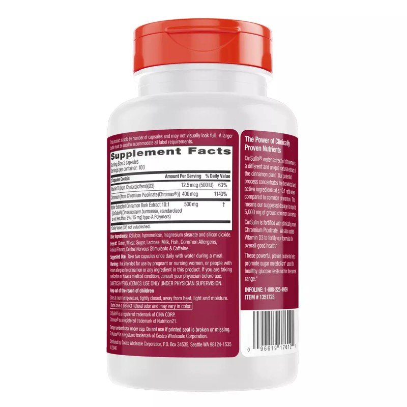 trunature Advanced Strength CinSulin 500mg., 200 Vegetarian Capsules