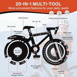Funny Mens Gifts Multitools Gadgets - Unique Christmas Stocking Stuffer Gift Idea Bicycle Styling 20 in 1 Small Tools for Men Dad, Cool Boyfriend Husband Gift for Birthday, Fathers Day, Valentines Day