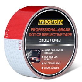 DOT C2 Safety Reflective Tape 2IN x 100 FT - Outdoor Waterproof Conspicuity Tape - Arrow Reflector Tape for Trailers, Vehicles, Boats - Strong Reflective Safety for Caution Warning Signs