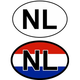 Daged Netherlands Sticker Car Foreign License Plate Set of 2 Stickers – Country Identification Holiday AKZ