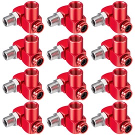 Otoolling 12 Packs 1/4 Inch NPT 360 Degree Swivel Air Hose Connectors, Industrial Air Hose Fittings and Portable Compressor Tool Fittings (Red)