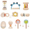 Addcean 10 PCS Wooden Baby Toys Set-Organic Infant Rattles Newborns
