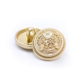 Grekywin High-Grade British Style Metal Buttons for Coat, Blazer, Suits, Uniform, Jacket, etc, Crown Style (Frosted Gold)