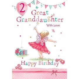 Great Granddaughter 2nd 2 Today Happy Birthday Card With A Lovely Verse