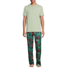 Jurassic Park World Men's Logo Jungle Raptor Sleep Pajama Pants (Medium) Green
