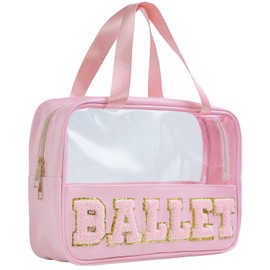 Ballet Bag Preppy Stuff Ballet Gifts Chenille Letter Bags Makeup Cosmetic Bags ballet bags for girls 4-6 Waterproof Organizer Storage Case Gifts for Team Girls Women (STB-FS-BALLET, STB-FS-BALLET)