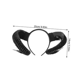 BESPORTBLE Devil Horn Headband for Adults Women Men Lightweight Sturdy Cosplay Hair Accessory with Creative Black Single Horn and Silver Detail for Party Festival Photo Props
