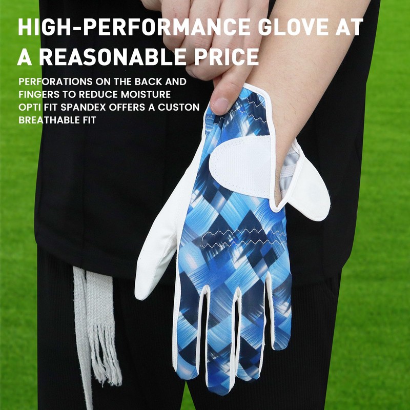 FINGER TEN Men's Golf Gloves Left Right Hand Leather with