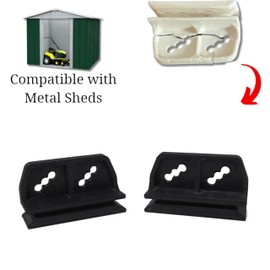 2 Pack Black Door Slides for Metal Shed Replacement Garden Garage Sliders Rails Track Compatible with Yardmaster, Treco etc.