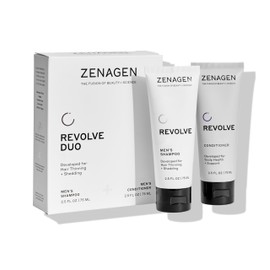 ZENAGEN Revolve Men's Travel Kit | Shampoo + Conditioner for Fine & Visibly Thin Hair, Promotes Thicker Fuller Hair, Plant-Based Formula, Color-Safe, Vegan