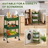 AGTEK 3 Tier Utility Rolling Cart with Lockable Wheels, Metal