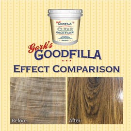 Clear Water-Based Grain & Pore Filler - 1 Quart by Goodfilla | Innovative & | Compliments All Woodworking Finishing Products | Paintable, Stainable, Sandable & Quick Drying