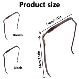 Yuiturt 2pcs Square Headbands for Curly/Thick Hair, Invisible Sunglasses-Style Hair Hoops, Unisex Plastic Hairbands for Women & Men (Black+Brown) Wide Hairstyle Fixing Tool & Fashion Accessory