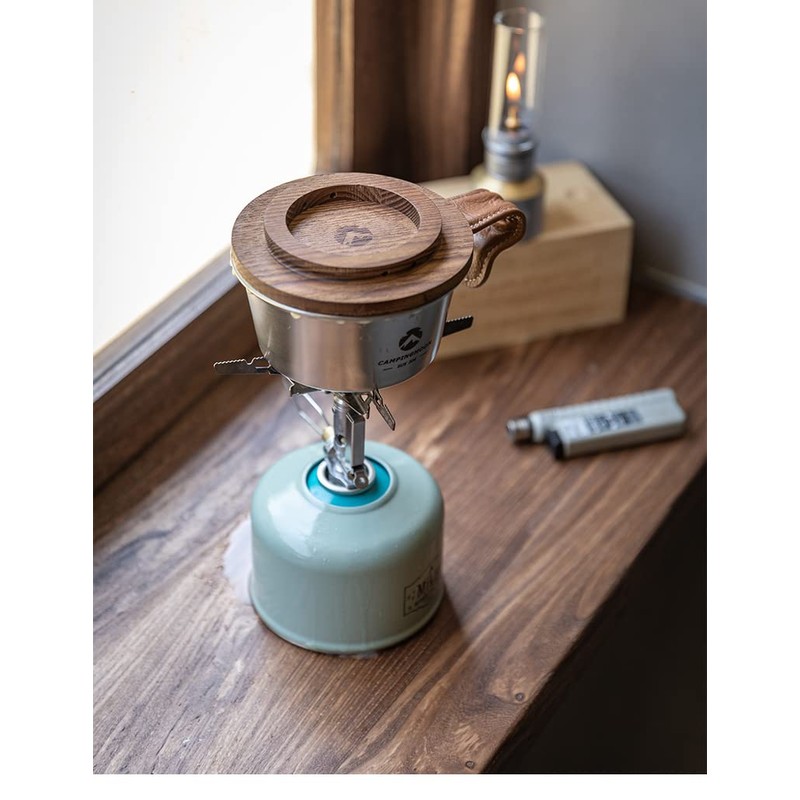 CAMPING MOON S-MG-2P Shela Cup Lid Walnut Solid Wood Coaster