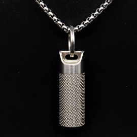 Haxtec Small Pill Box Titanium Pill Fob Necklace Nitro Mini Waterproof Pill H