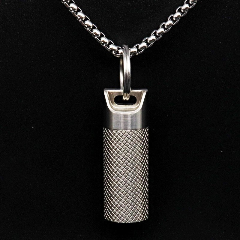 Haxtec Small Pill Box Titanium Pill Fob Necklace Nitro Mini