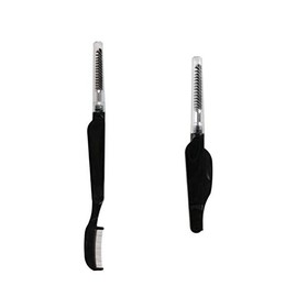 WOIWO 2PCS Multi-function Foldable Stainless Steel Eyelash Brush/Eyebrow Comb