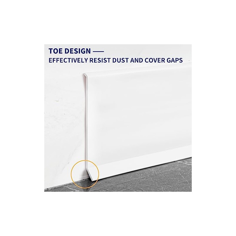 Flexible Baseboard Molding Trim 4 Inch Self-Adhesive Vinyl Wall Base