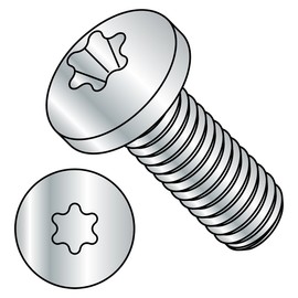 Small Parts MI587045T Steel Pan Head Machine Screw, Zinc Plated, Meets ISO 7045, T25 Star Drive, M5-0.8 Thread Size, 8 mm Length, Fully Threaded, Import (Pack of 100)