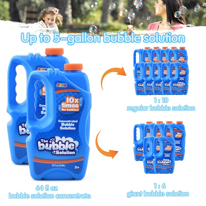 JOYIN 2 Bottles Bubbles Refill Solutions 64 oz (up to
