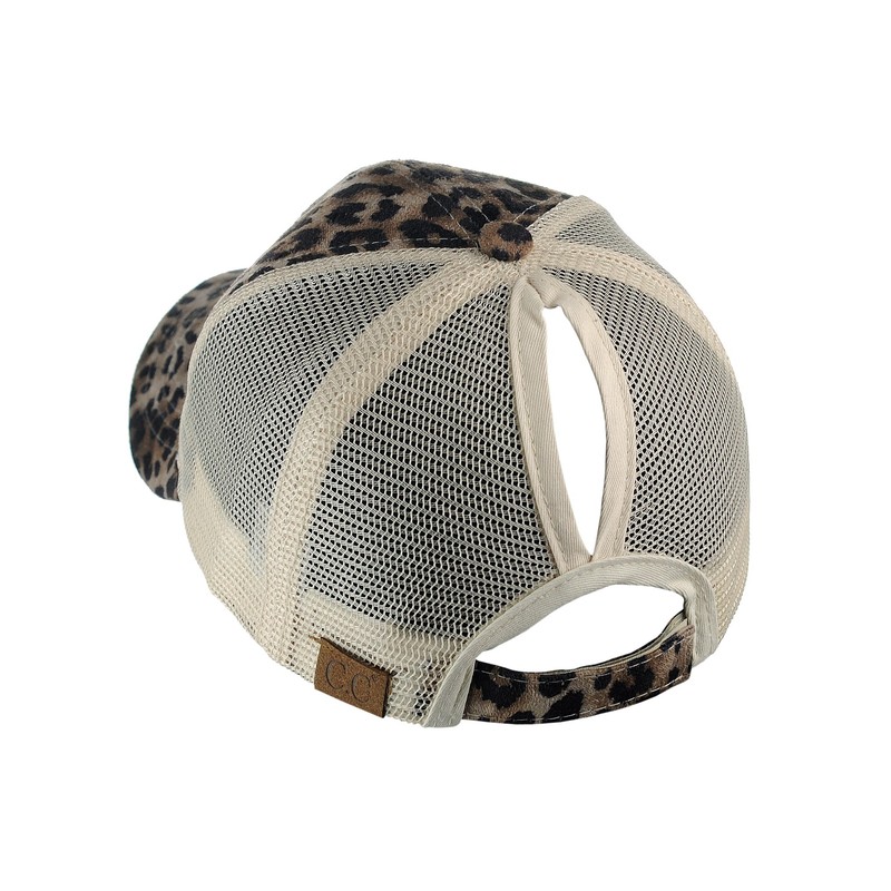 C.C Ponycap Messy High Bun Ponytail Adjustable Mesh Trucker Baseball