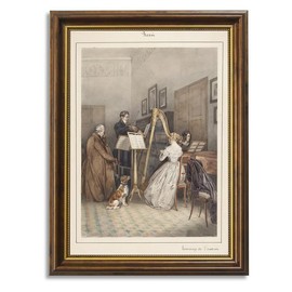 Zzuyi Vintage Brown Gold Framed Wall Art,12x16 inch Band Play Retro Paintings,Canvas Prints with Antique Frame,Vintage Wall Pictures Home Decor for Living Room,Bed Room