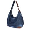 Bolso de mano para mujer, vaquero, estilo hobo, Azul oscuro,
