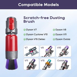 SONGRUI Traceless Scratch-free Dusting Brush Compatible with Dyson V7 V8 V10 V11 V12 V15 Gen5 detect and Gen5 outsize Vacuum Cleaners, Handy Self-cleaning Soft Bristles NOT for SLIM Series