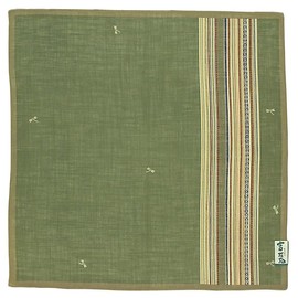 Yamamoto Hitoto Shoten Kichiseki Handkerchief, Vertical Stripe, Green, 1092-B, Made in Japan, Japanese Pattern, Inbound Souvenir