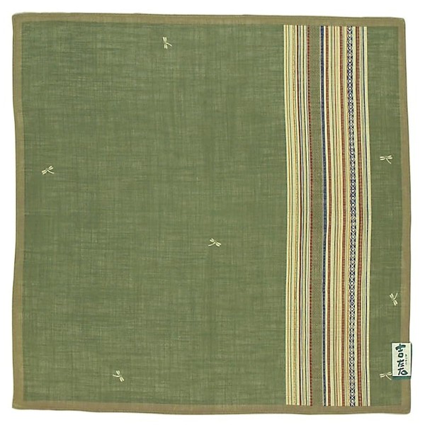 Yamamoto Hitoto Shoten Kichiseki Handkerchief, Vertical Stripe, Green, 1092-B, Made