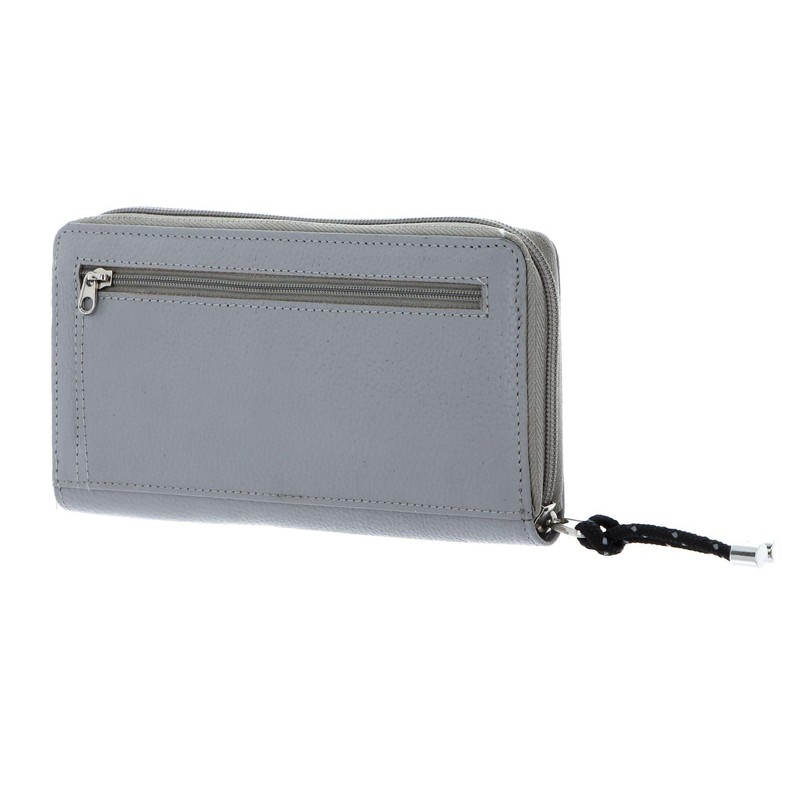 H.I.S Zip Around Wallet Grey, gray