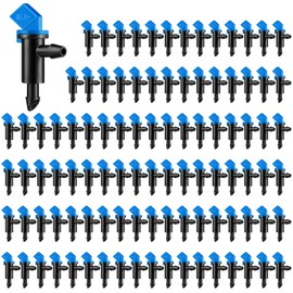 100 Pcs GPH Flag Irrigation Dripper Emitter Garden Irrigation Drip Emitter Irrigation Connect 4mm/7mm Hose for Home Garden Trees Herbs (8L/H Blue)