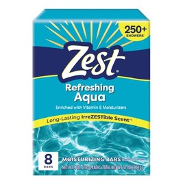 Zest 8-Bar Bath Size Soap, Aqua, 4 Ounce