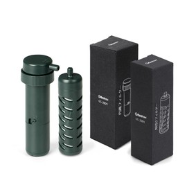 Greeshow GS-2801 Replacement Handheld Water Filter Built-in External Filter for Disaster Prevention Electric Water Filter Outdoor Filtration Camping Equipment Replacement Filter Emergency Water Deep Green 2 Pack