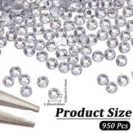 CABODYALS 4750Pcs 4MM Clear Resin Rhinestones Bulk Bedazzling Half Round Flatback Glue Fix Crystals Flat Back Rhinestone Gems Charms Stone Nail Decoration for Diy Craft Clothe Bag Shoes Wedding Decor