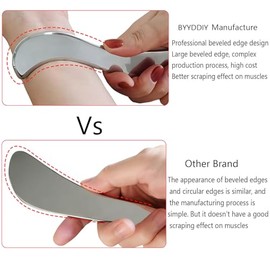 BYYDDIY - Juego de herramientas de raspador muscular de acero inoxidable 3 en 1, herramientas de masaje raspado para terapia física, Derma Edge y GuaS