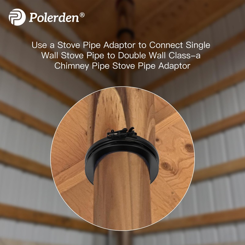 Chimney Pipe Stove Adaptor for All 6" Diameter Double Wall