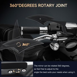 Motorcycle Mirrors for Handlebars - Black Adjustable Rear View Mirrors with 8mm10mm Screws Compatible With Harley Street Electra Glide Sportster 883 Road King Softail and More