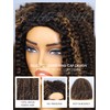 Ashart Highlight Brown Ombre Kinky Curly Half Wig Human Hair