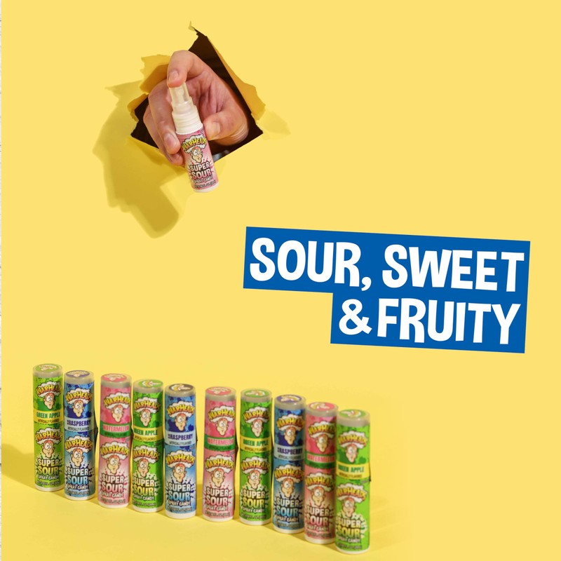 WARHEADS - Super Sour Candy Spray - Blue Raspberry, Green