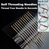 LNYMZD 24pcs Self Threading Sewing Needles Gold Hand Embroidery Needle