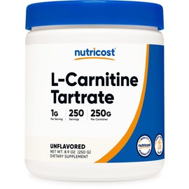 Nutricost L-Carnitine Tartrate Powder (250 Grams) - 1 Gram per Serving, 250 Servings