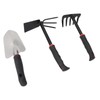 3PCS Garden Tool Set Iron Stainless Steel Five Teeth Rake