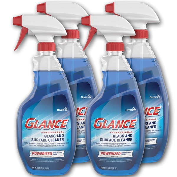 Diversey Glance Powerized Glass And Surface Cleaner, Liquid, 32 Oz, 4/carton